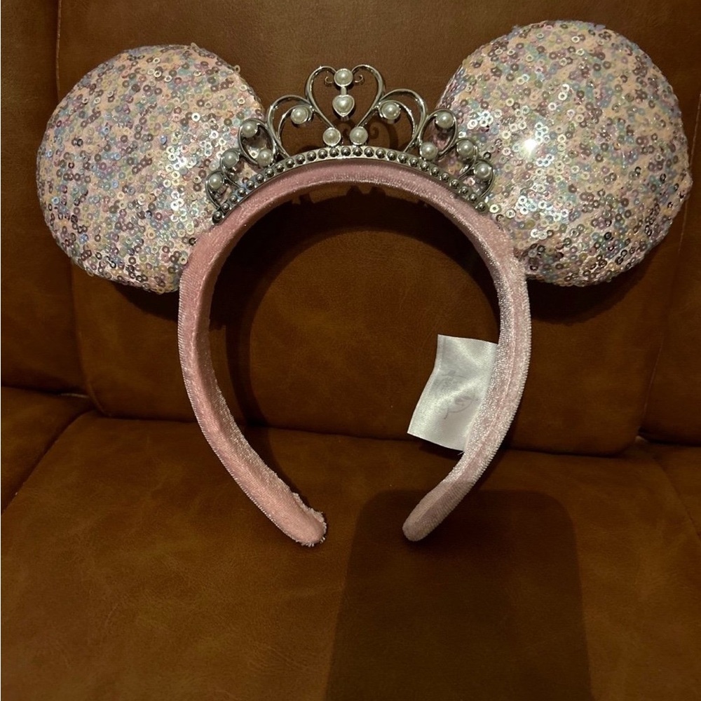 Disney Pink Sequin Mouse Ears with Tiara